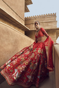 Visvam Lehenga - Red