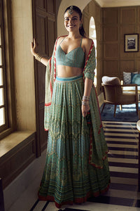 Reyah Lehenga - Sage