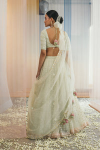 Meadow Mist Pleated Organza Lehenga