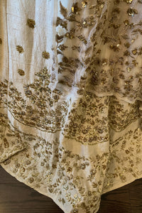 Ivory Raw Silk Lehenga Set