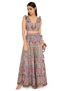 Off-White Embroidered Sharara Set