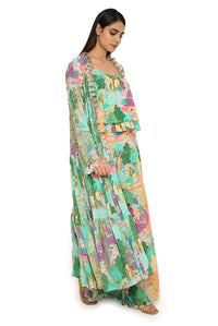 Qamar Grey Jacket and Palazzo set