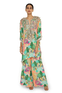 Charvi Peach Kaftan Set