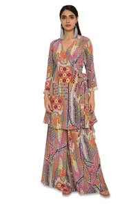 Minal African Print Overlap Top With Palazzo