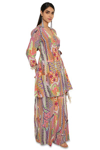 Minal African Print Overlap Top With Palazzo
