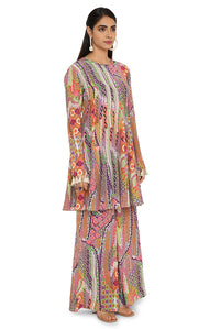 Irha African Print Crepe Top With Palazzo