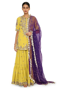 Imani Lime Green Kurta And Sharara Set