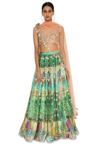 Ruba Peach Lehenga Set