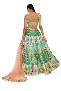 Ruba Peach Lehenga Set