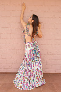 Off White Embroidered Choli And Lehenga