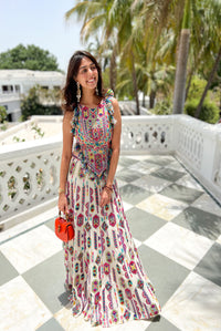 Off White Embroidered Choli And Lehenga