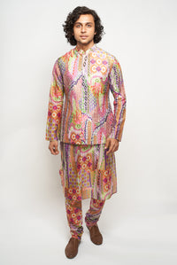 Faiz African Multi Colour Kurta Set