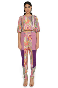 Hifza African Print Top With Printed Colourblock Pants