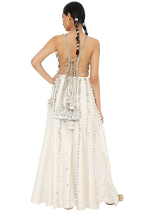 Eliza Georgette Choli With Mukaish Silkmul Sharara