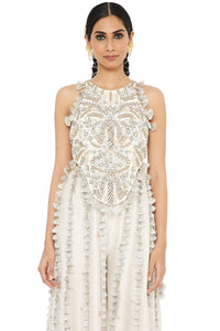 Eliza Georgette Choli With Mukaish Silkmul Sharara