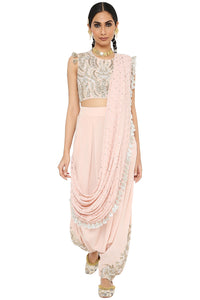 Suroor Embroidered Choli And Dhoti With Drape