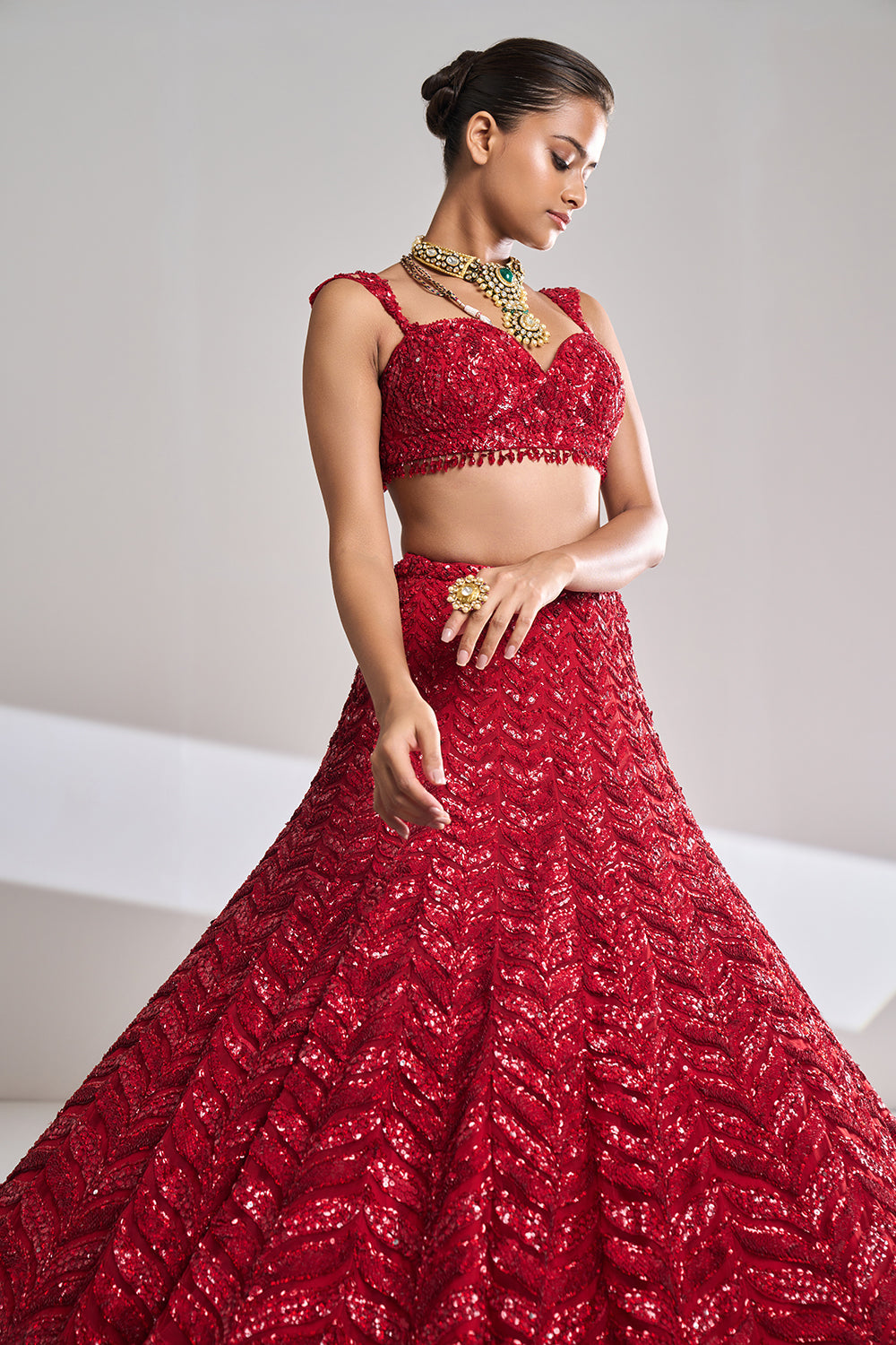 Red Leaf Lehenga