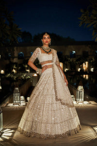 Cream and Gold Lehenga