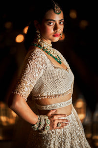 Cream and Gold Lehenga