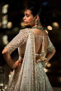 Cream and Gold Lehenga