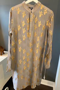 Grey Ganesh Print Kurta