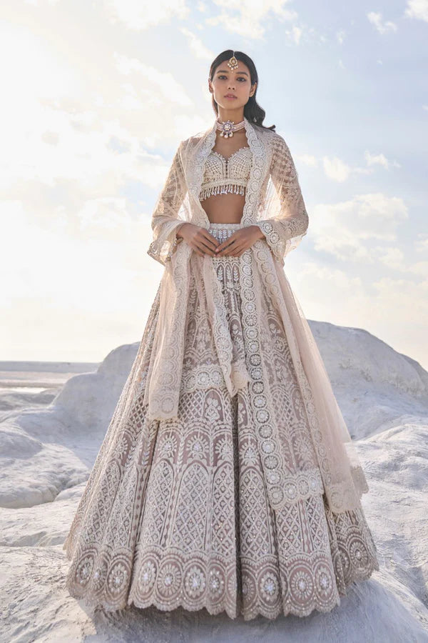 Nude Cream Dori Lehenga Set