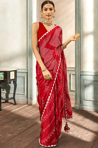 Deetya Bandhani Saree - Red