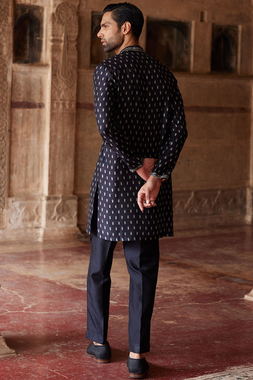 Ashvath Printed Silk Kurta