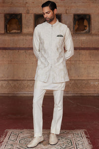 Palaksh Hand-embroidered Silk Nehru Jacket