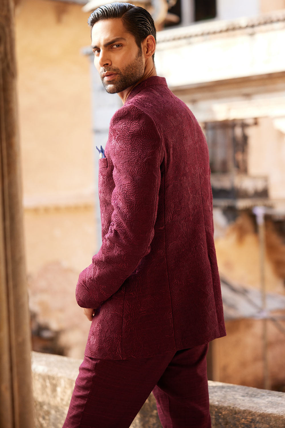 Uprag Embroidered Silk Bandhgala