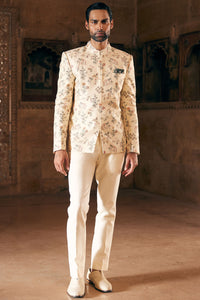 Suhan Printed Silk Bandhgala