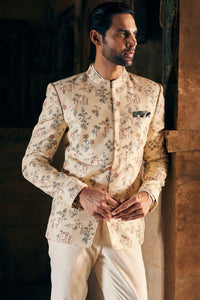 Suhan Printed Silk Bandhgala