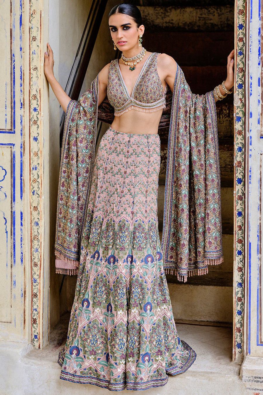 Krandasi Embroidered Skirt Set