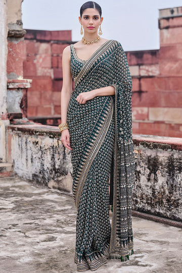 Abjini Printed Georgette Saree