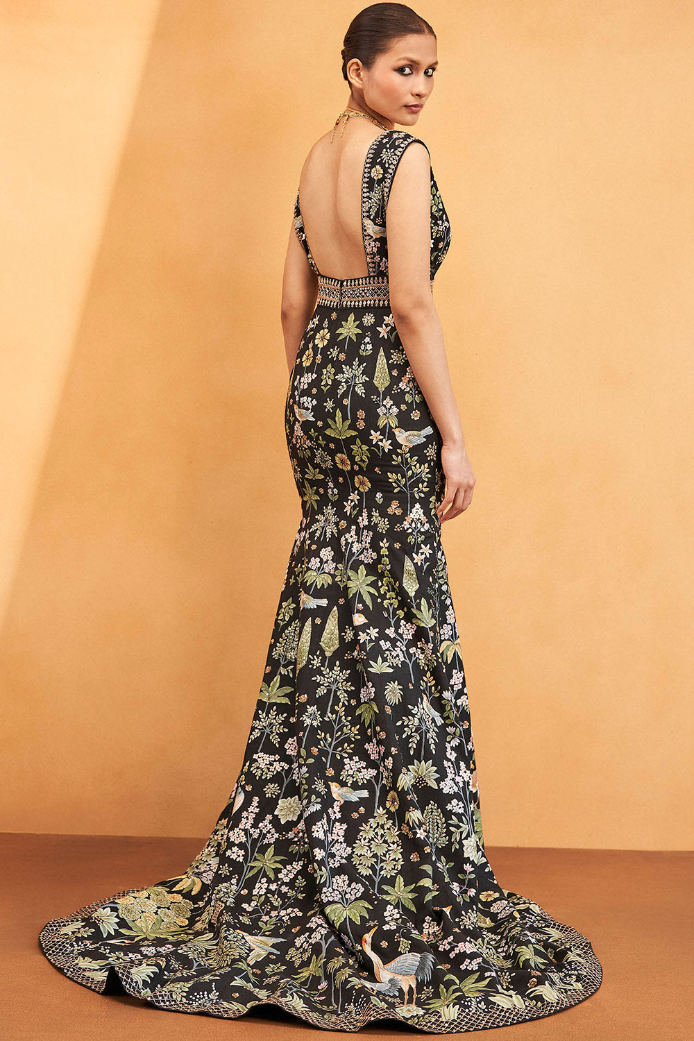 Magic Of The Evergreen Forest Pichhwai Gown