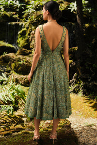 Grassland Embroidered Dress - Green