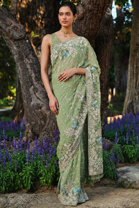 Elodea Embroidered Georgette Saree