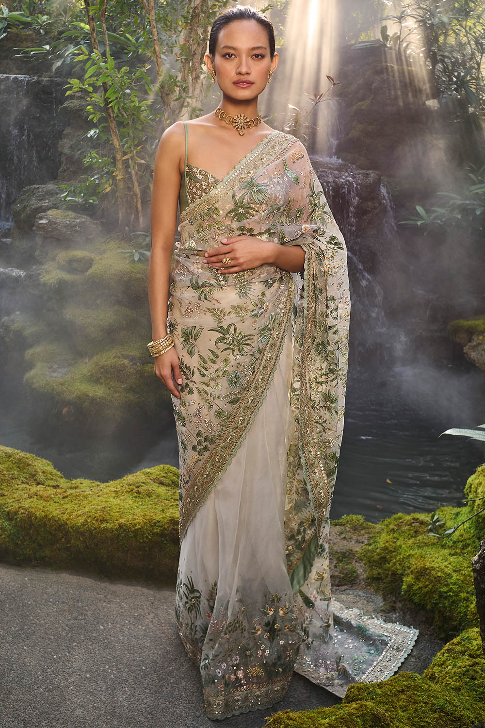 Sebago Pichhwai Silk Saree