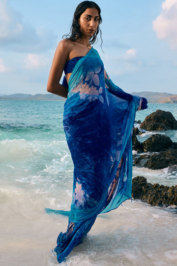 Watersculpt Chiffon Saree