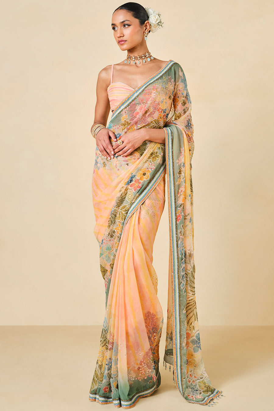 Morcan Printed Chiffon Saree