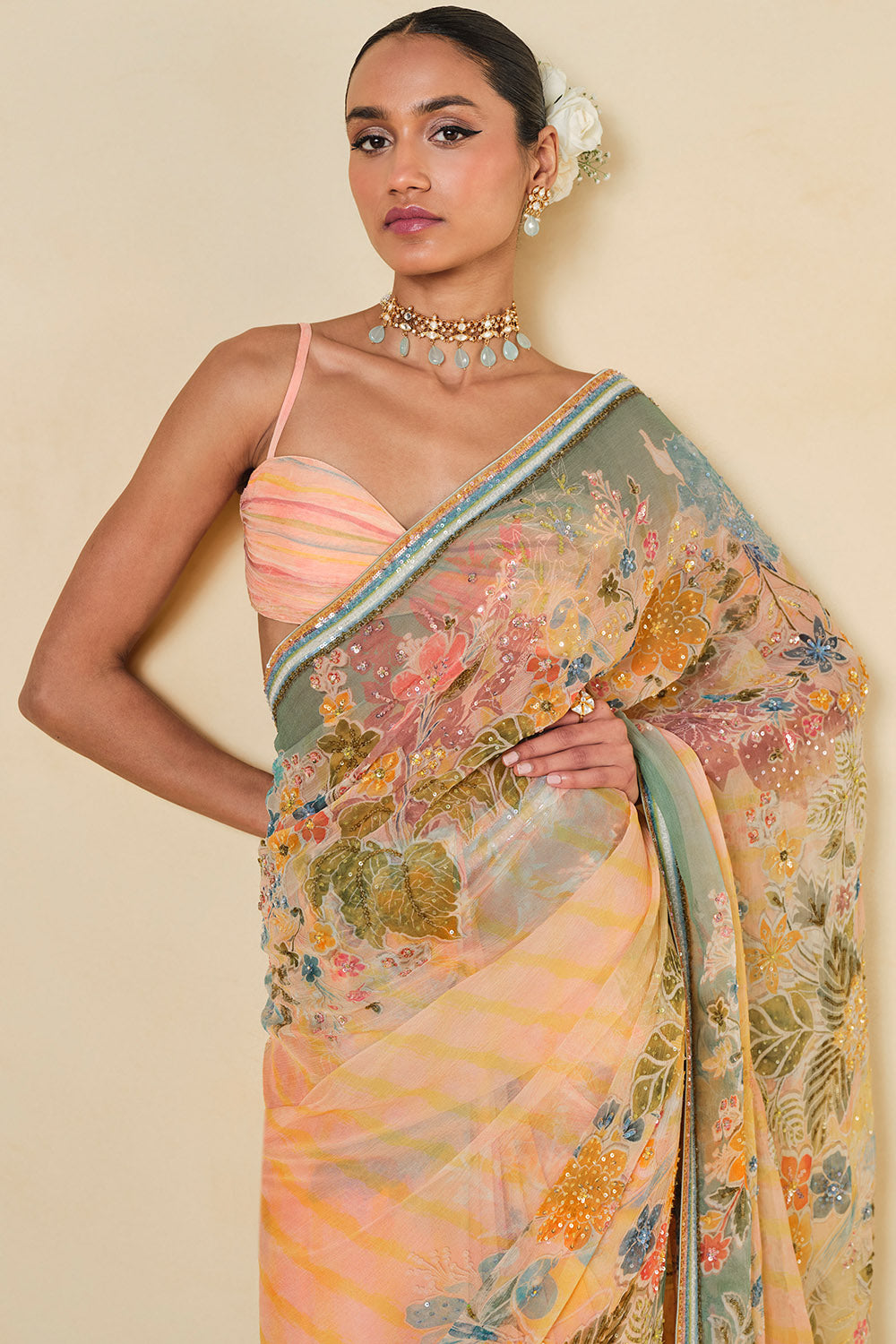 Morcan Printed Chiffon Saree