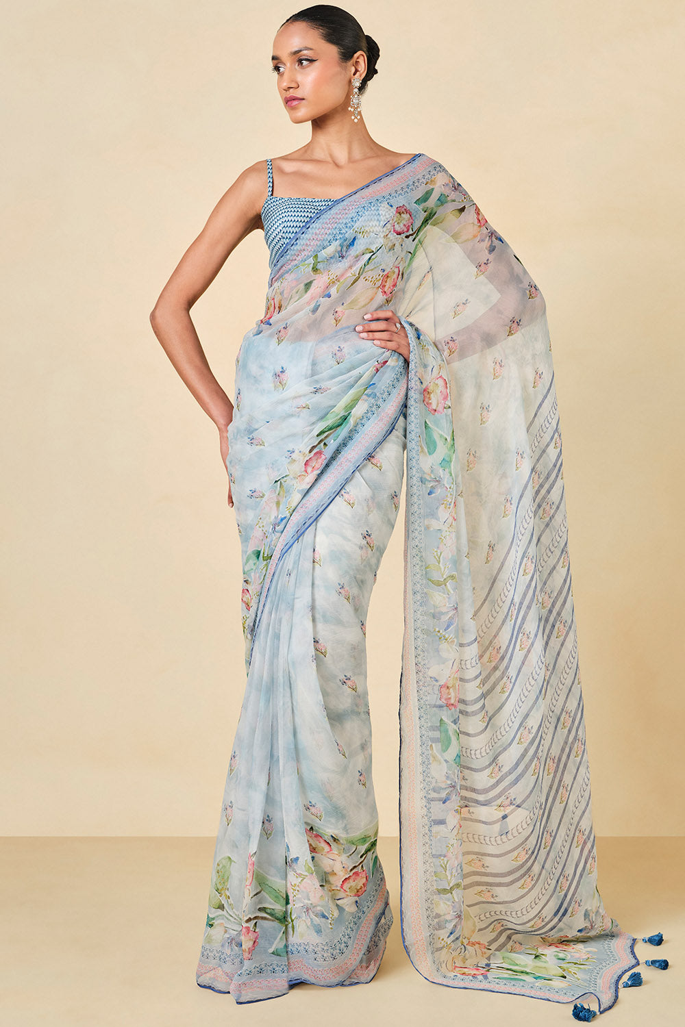 Dayflower Chiffon Saree