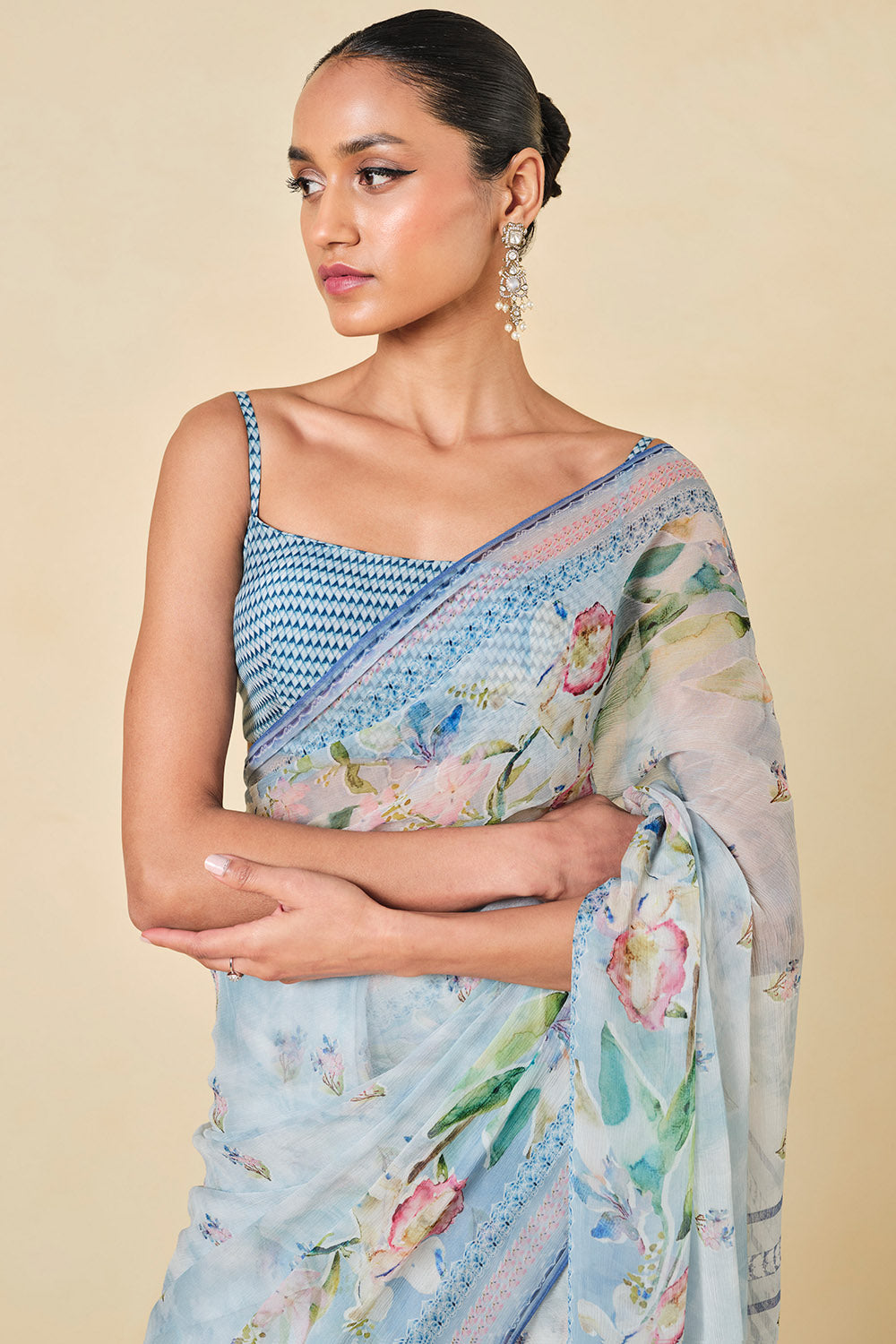 Dayflower Chiffon Saree