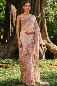 Esmarie Embroidered Saree - Blush