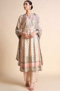 Indivarini Printed Silk Anarkali