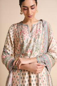 Indivarini Printed Silk Anarkali