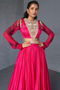 Fuchsia Lehenga & Embroidered Blouse Set