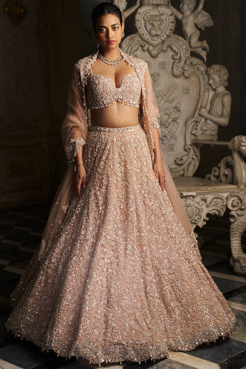 Champagne Sequin Lehenga Set