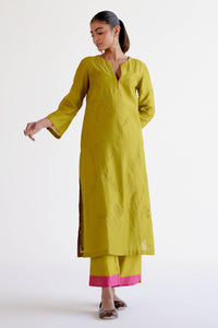 Green Chanderi Kurta Set
