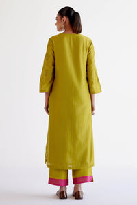 Green Chanderi Kurta Set